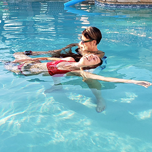 Photo of Megan in pool